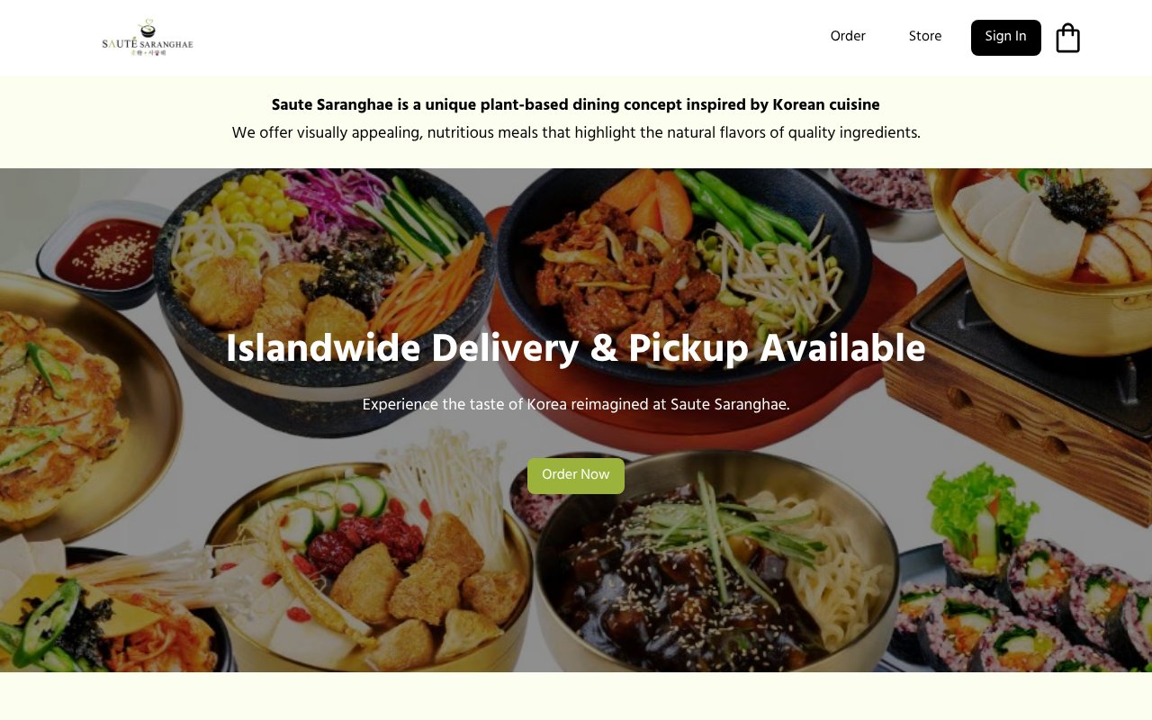 Screenshot of sautesaranghae.sg