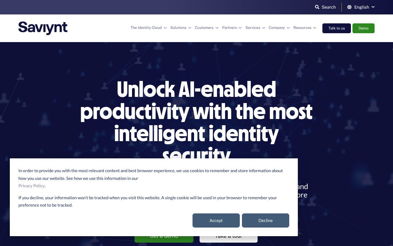 Screenshot of saviynt.com