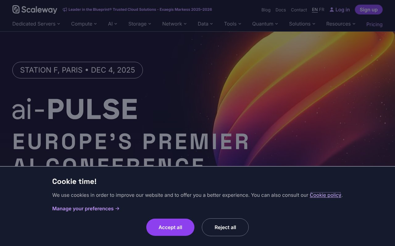 Screenshot of scaleway.com