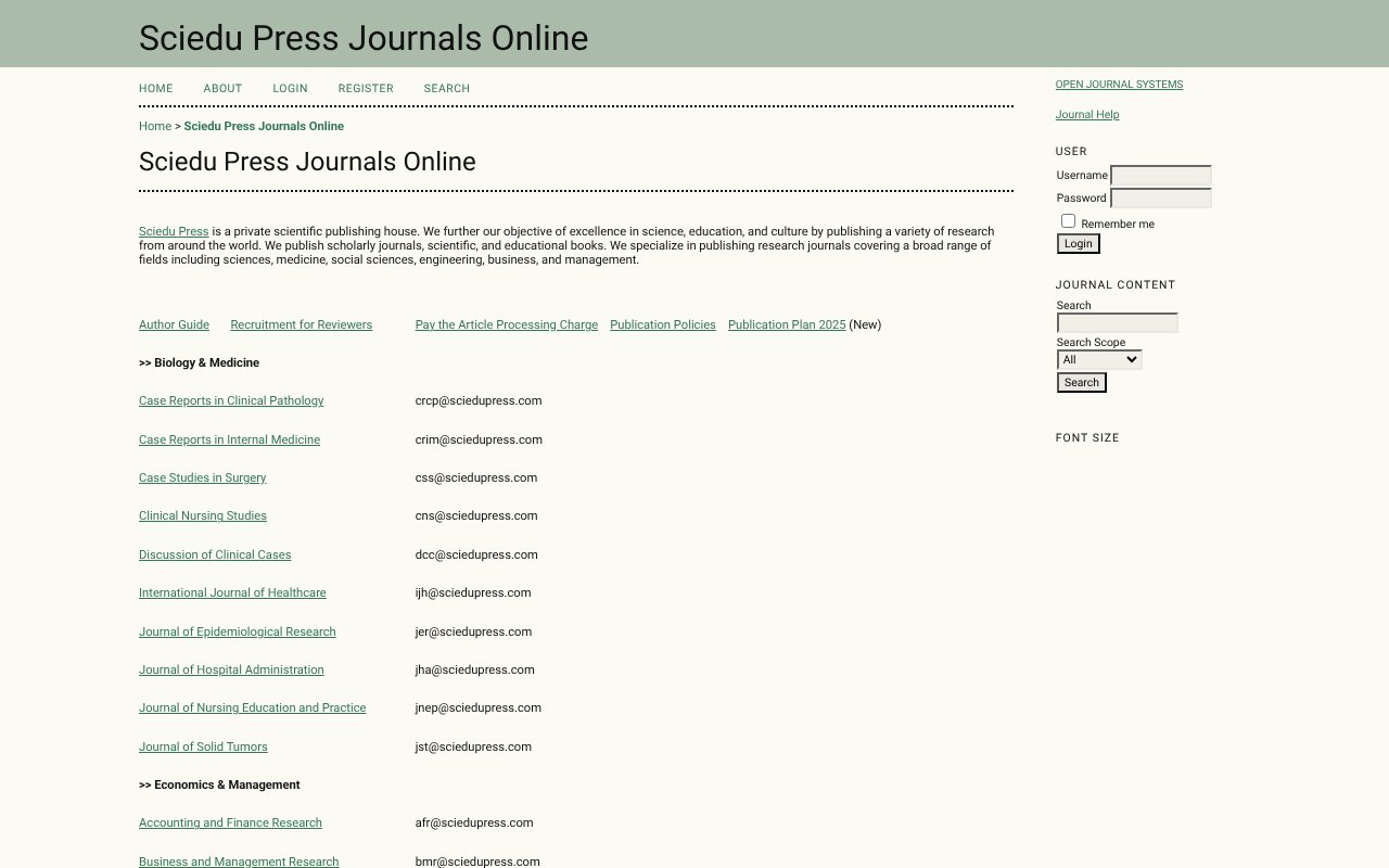 Screenshot of sciedupress.com