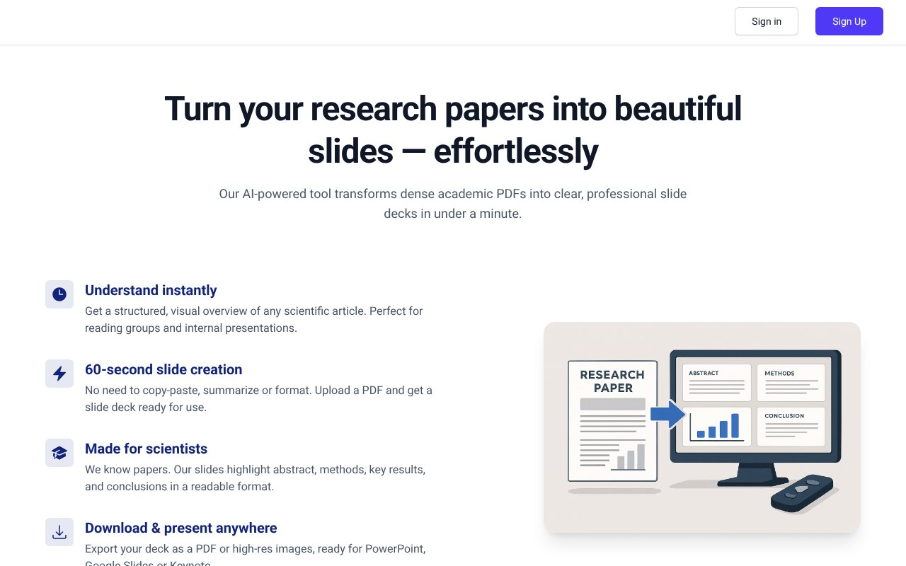 Screenshot of sciencecast.ai