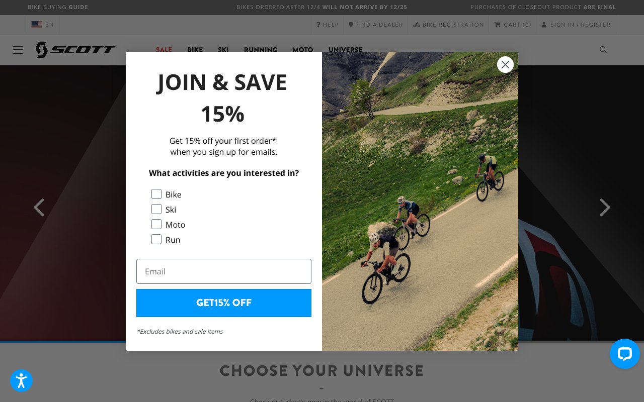 Screenshot of scott-sports.com