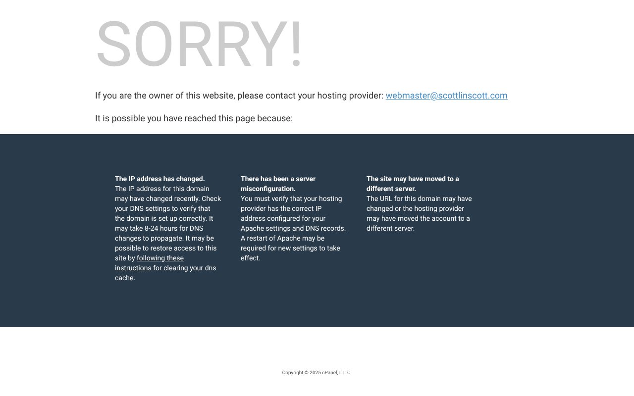 Screenshot of scottlinscott.com