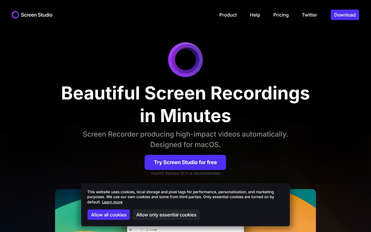 Screenshot of screen.studio