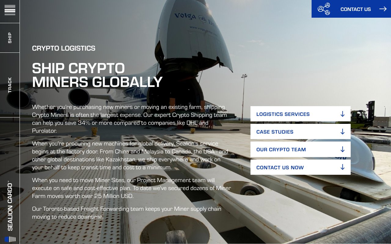 Screenshot of sealioncargo.com