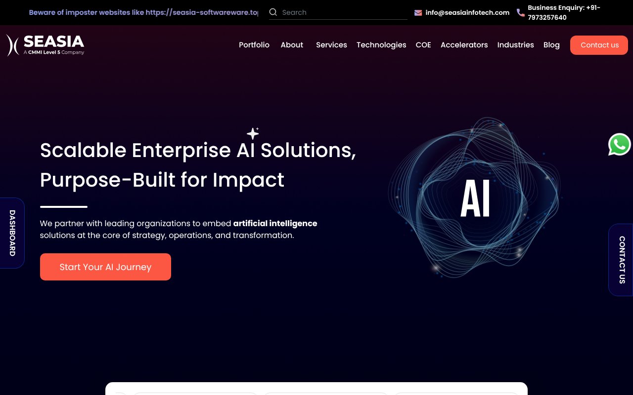 Screenshot of seasiainfotech.com