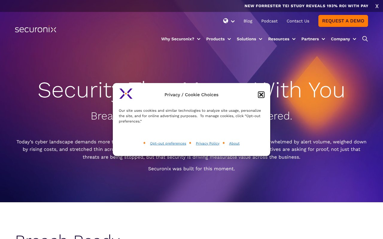 Screenshot of securonix.com