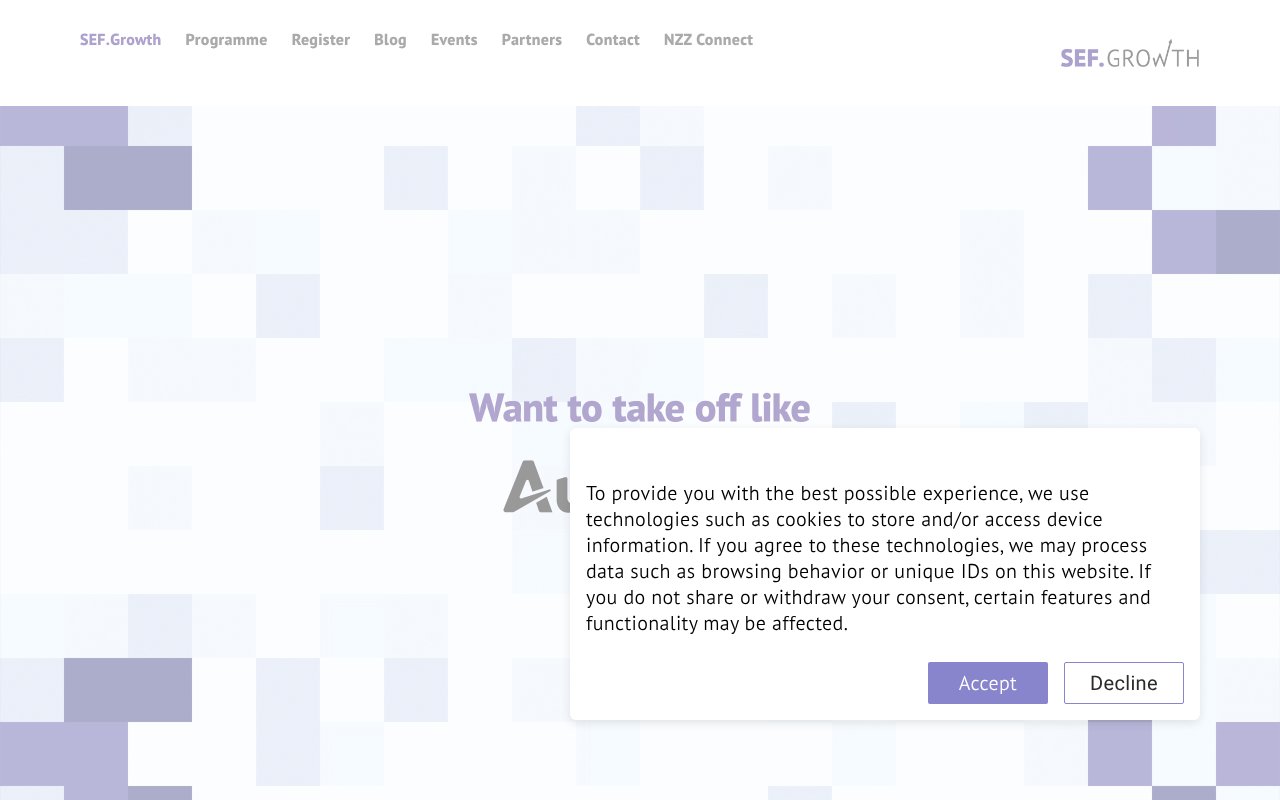 Screenshot of sef-growth.ch