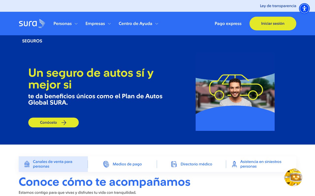 Screenshot of segurossura.com.co