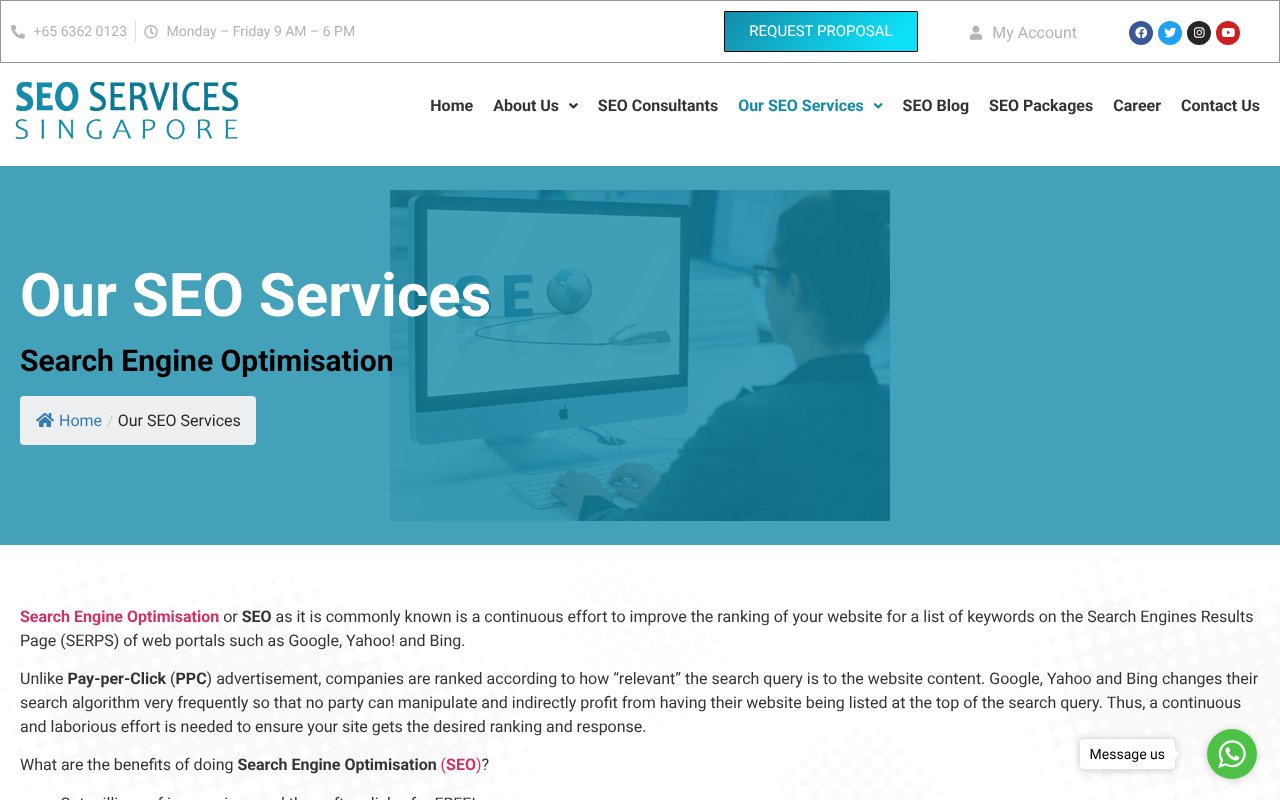 Screenshot of seoservicessingapore.com.sg
