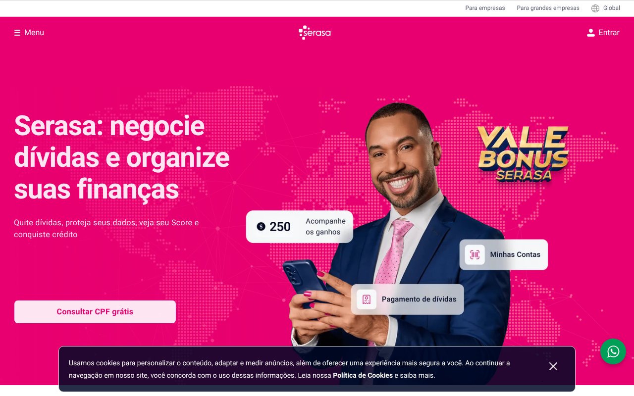 Screenshot of serasa.com.br