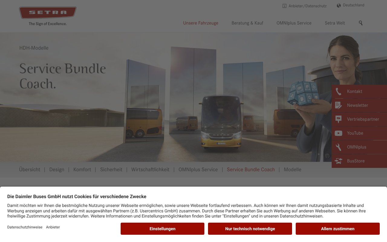Screenshot of setra-bus.com