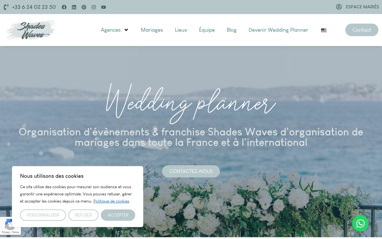 Screenshot of shadeswaves.com