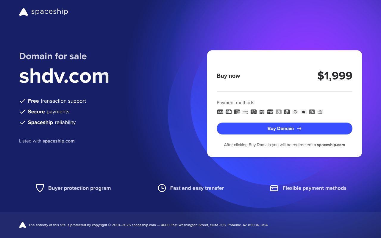 Screenshot of shdv.com