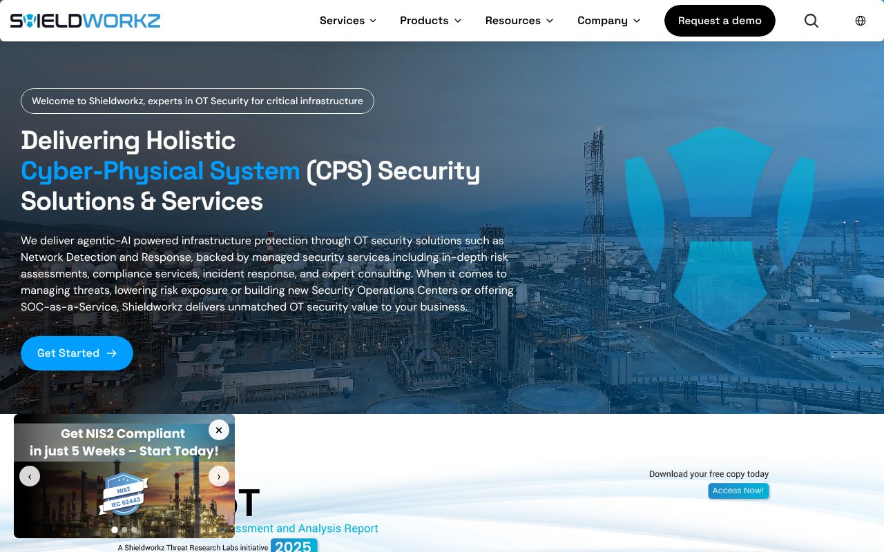 Screenshot of shieldworkz.com