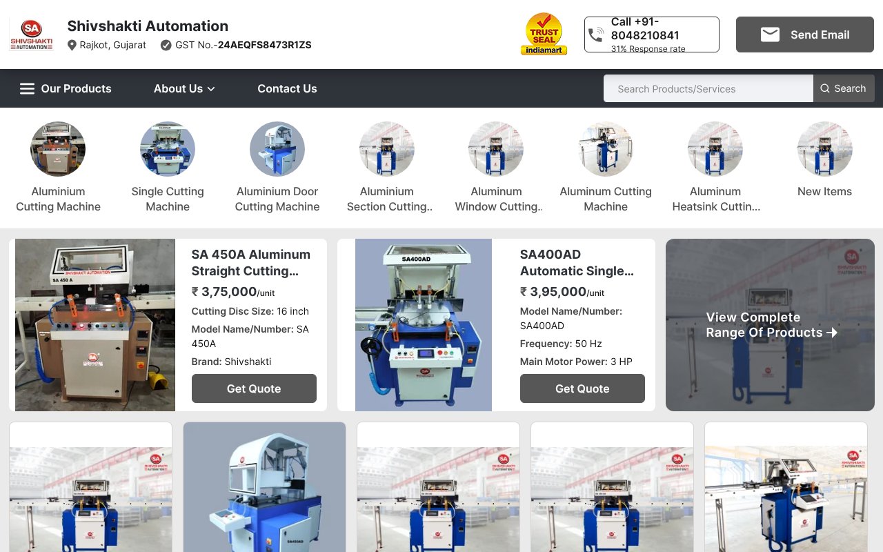 Screenshot of shivshaktiautomation.net