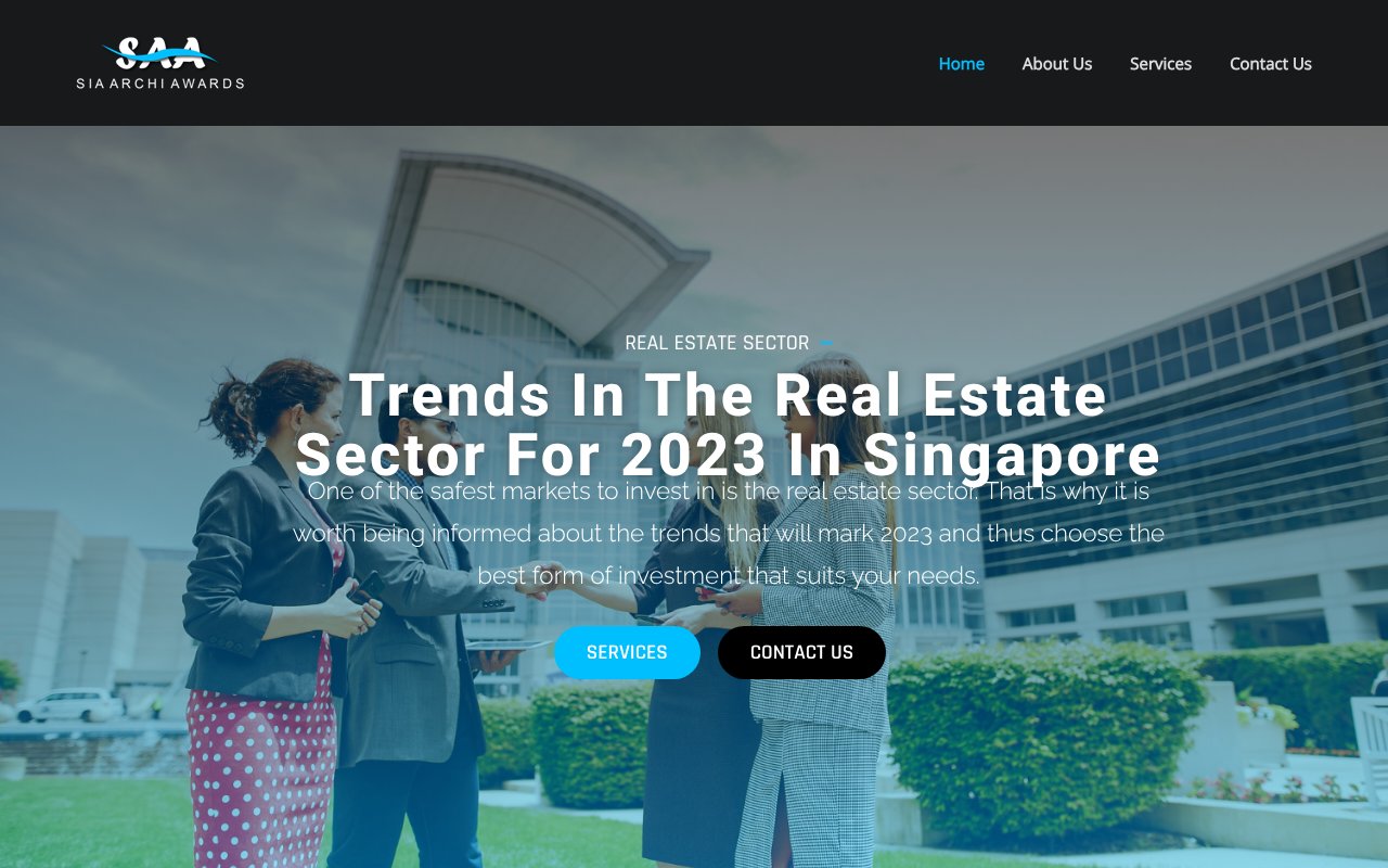 Screenshot of siaarchiawards.sg