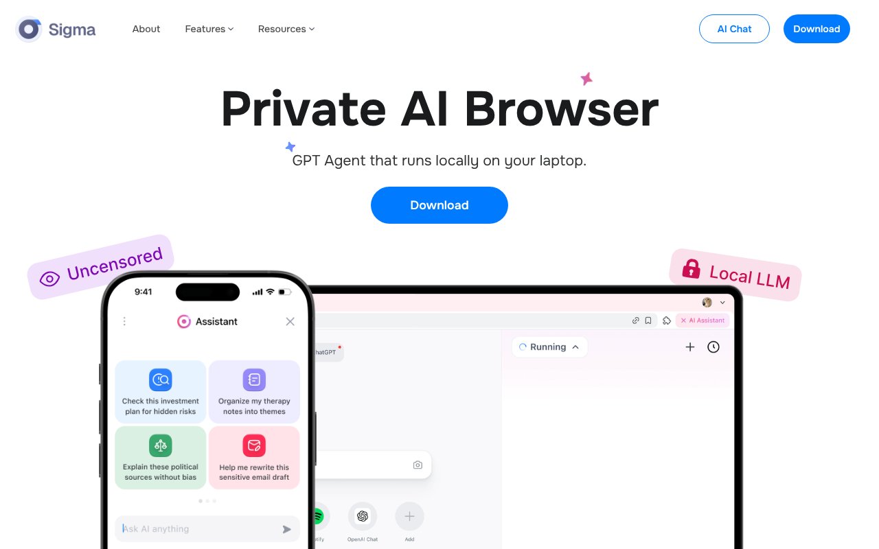 Screenshot of sigmabrowser.com