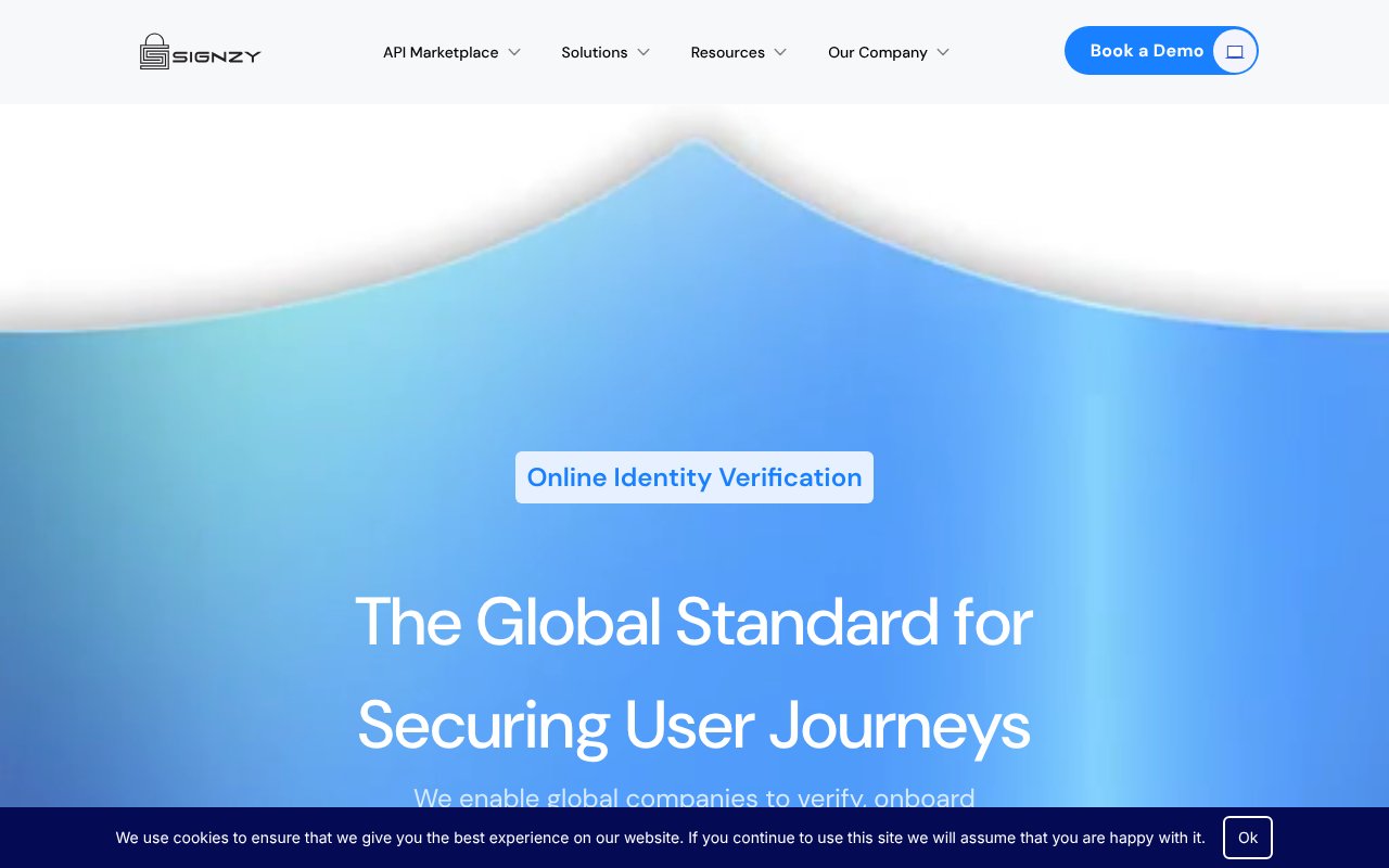 Screenshot of signzy.com