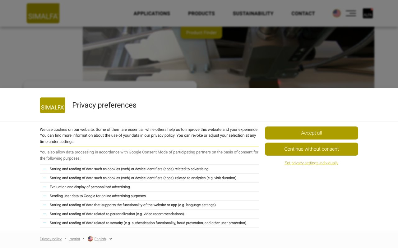 Screenshot of simalfa.ch