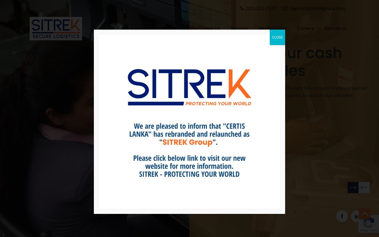 Screenshot of sitreklogistics.com
