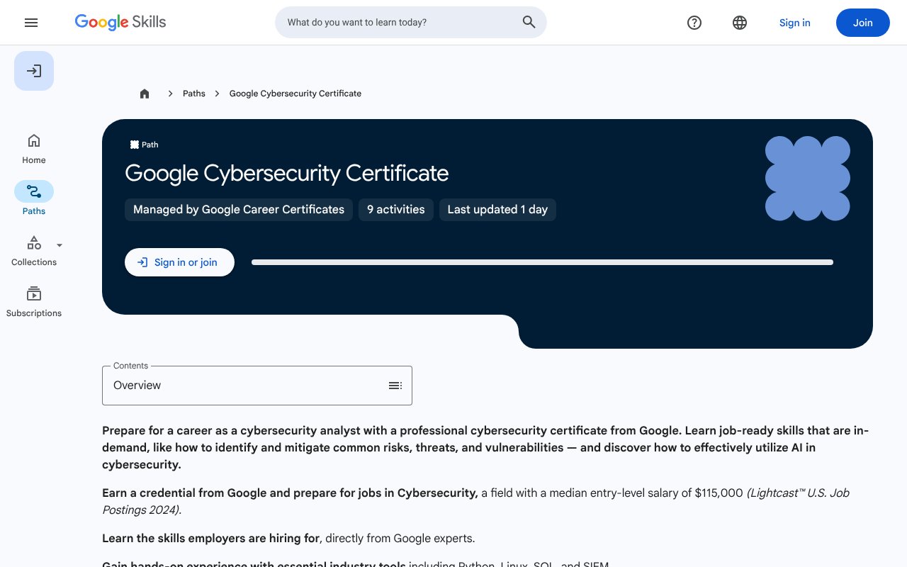 Screenshot of skills.google