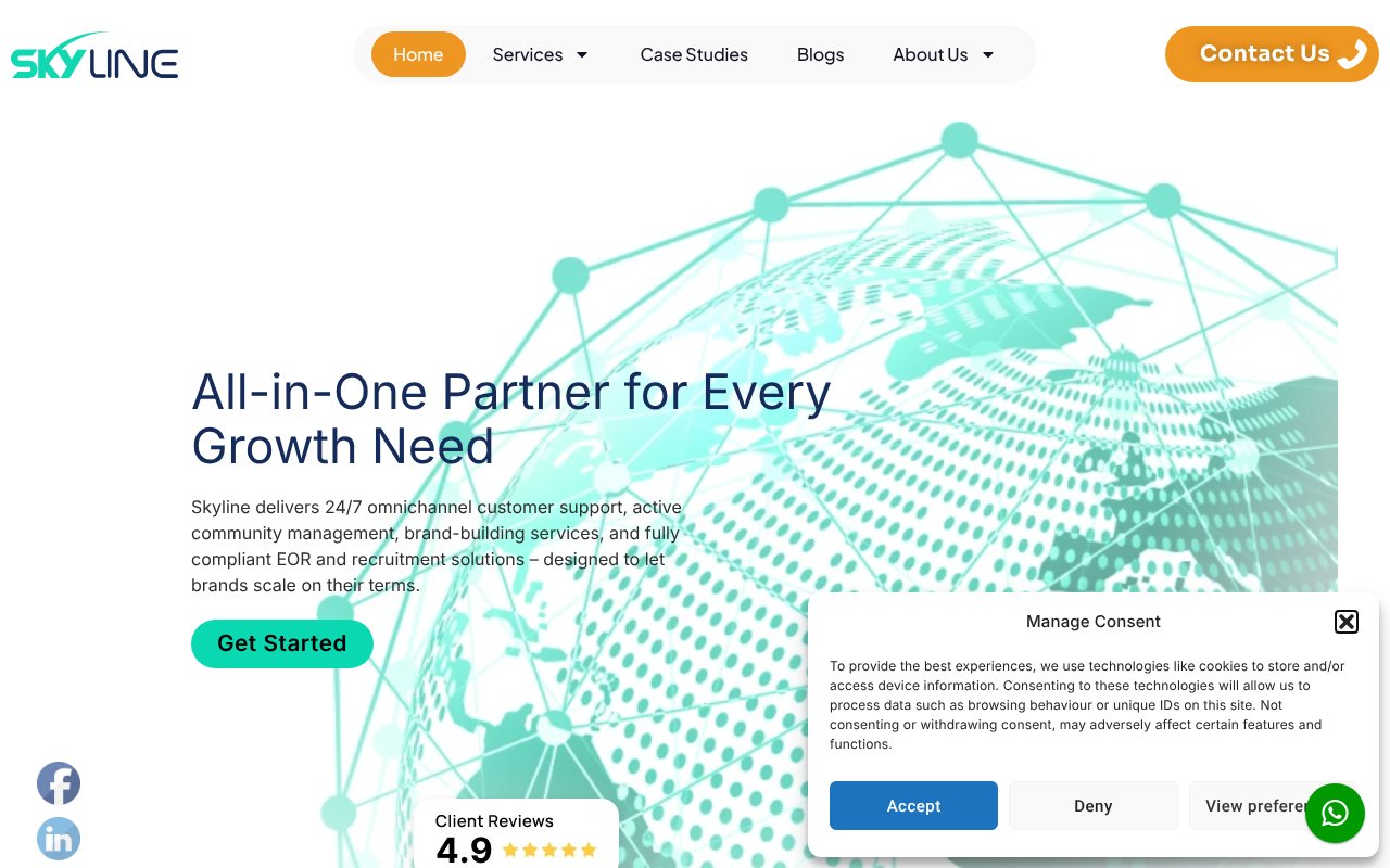 Screenshot of skyline.support