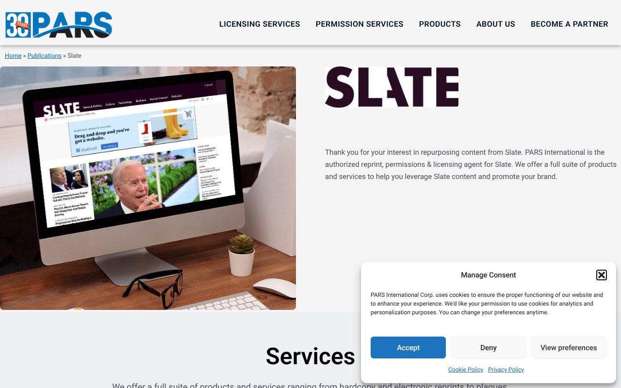 Screenshot of slatereprints.com
