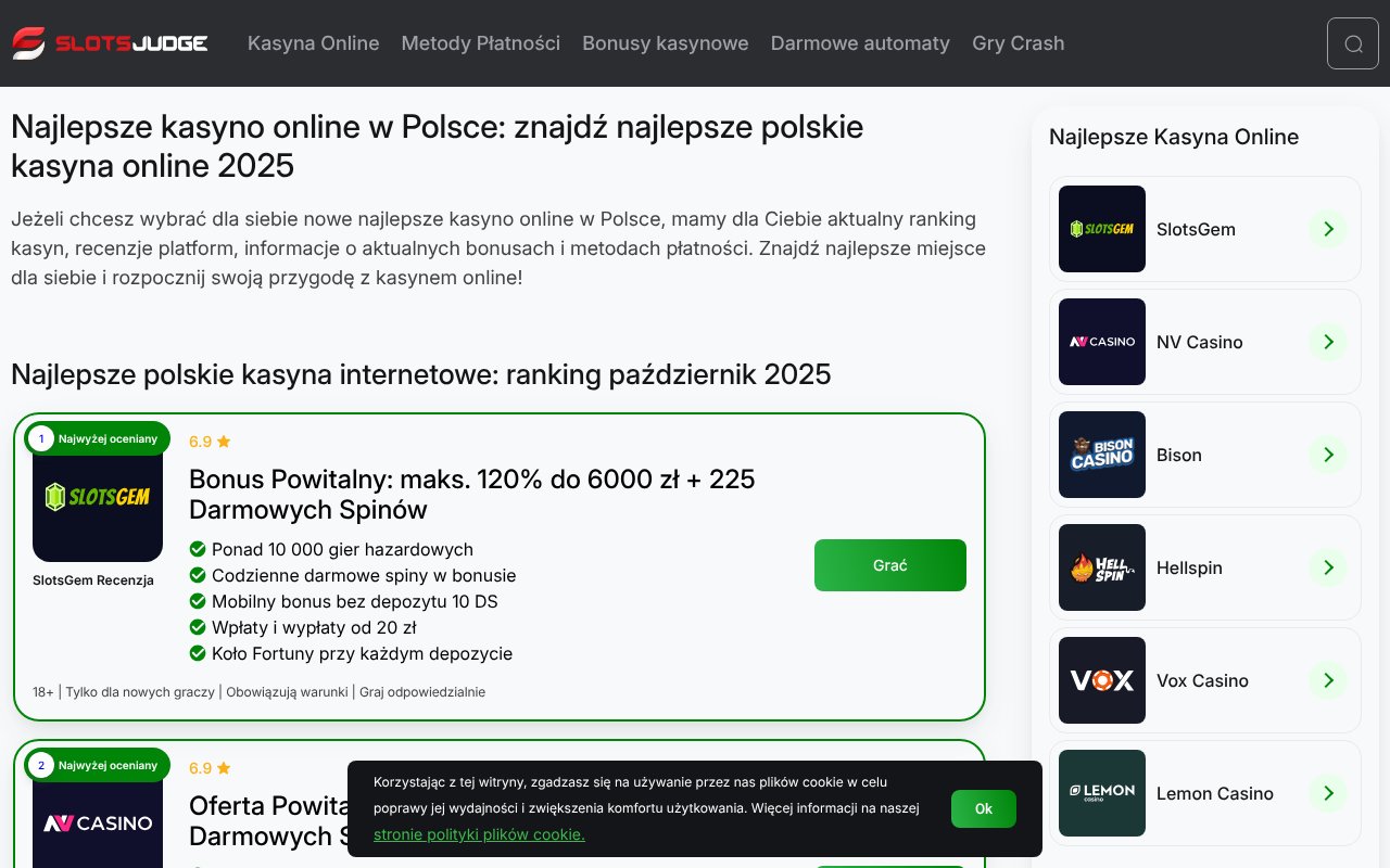 Screenshot of slotsjudge-pl.com