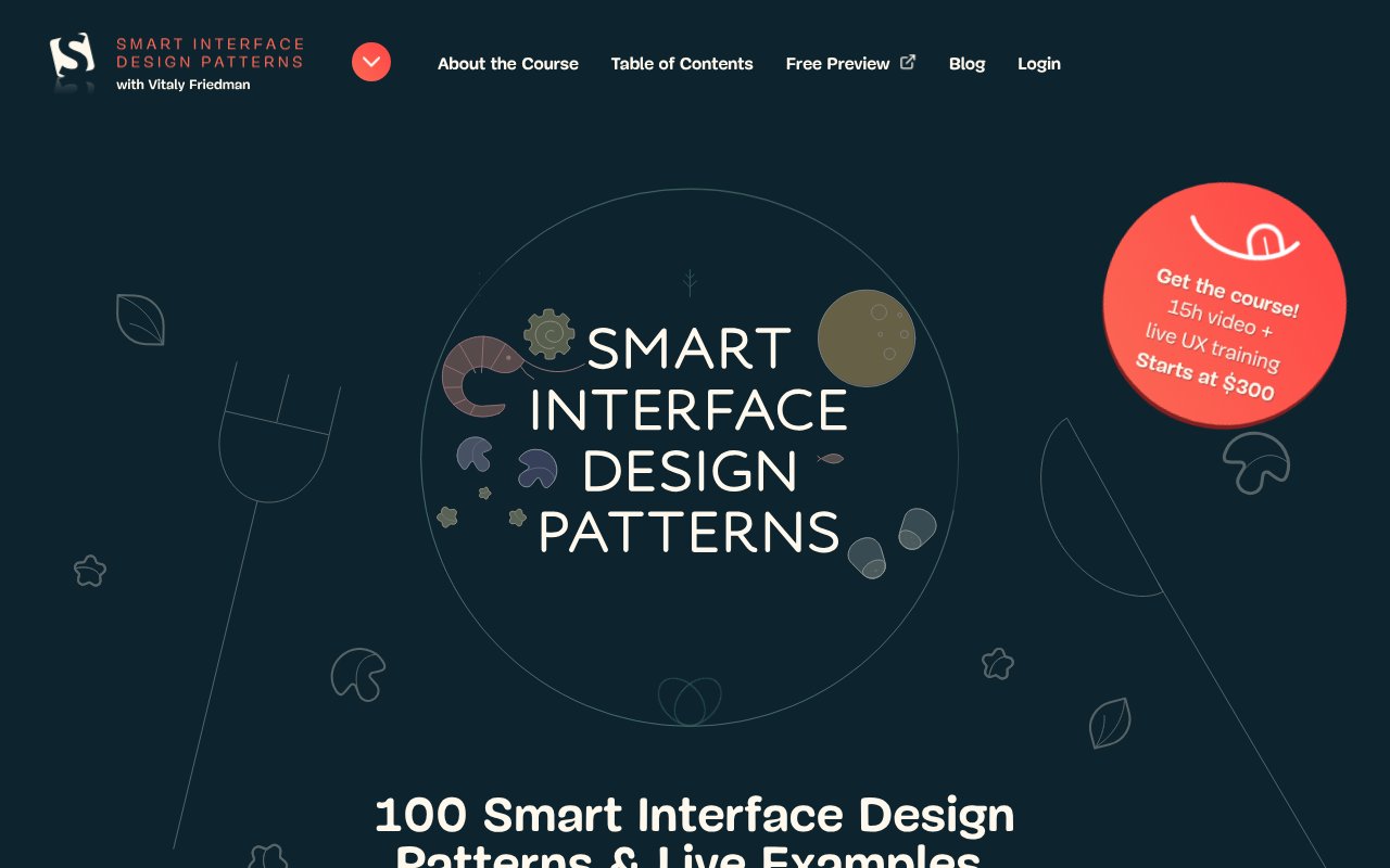 Screenshot of smart-interface-design-patterns.com
