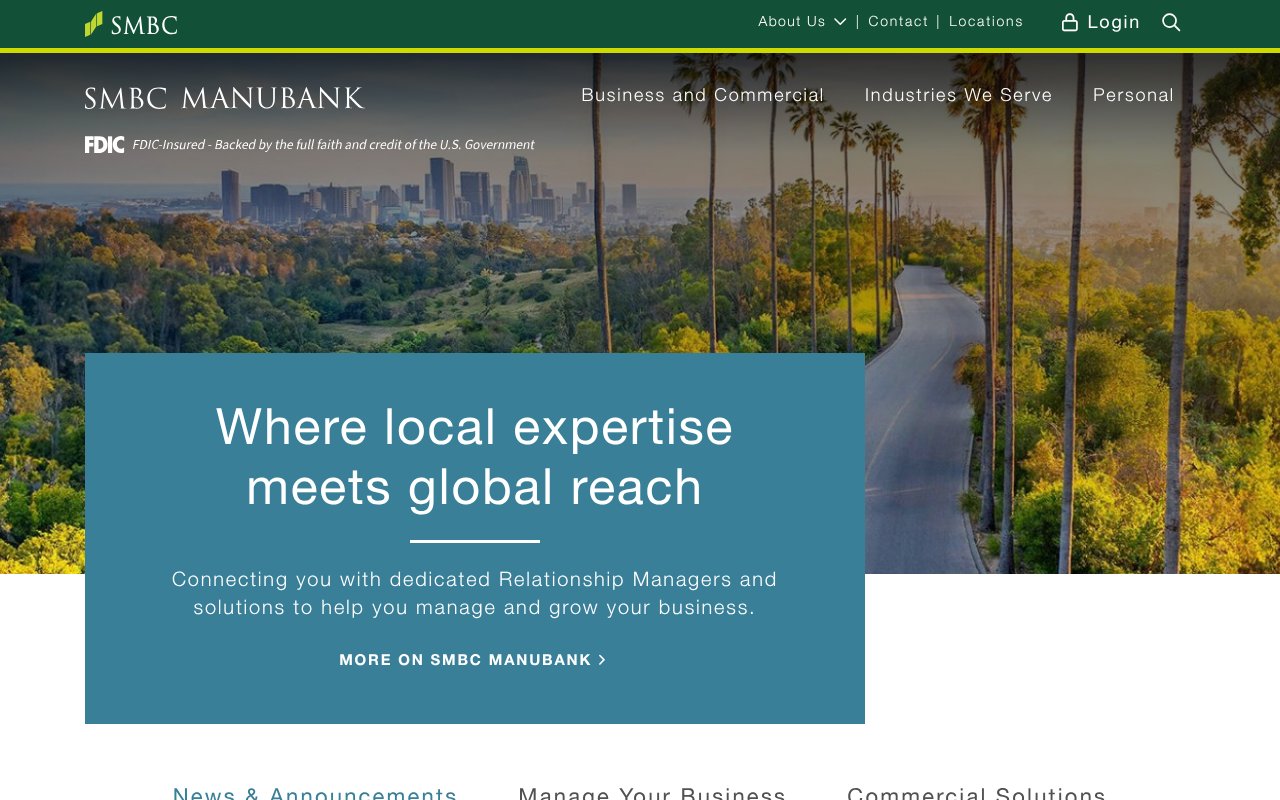 Screenshot of smbcmanubank.com