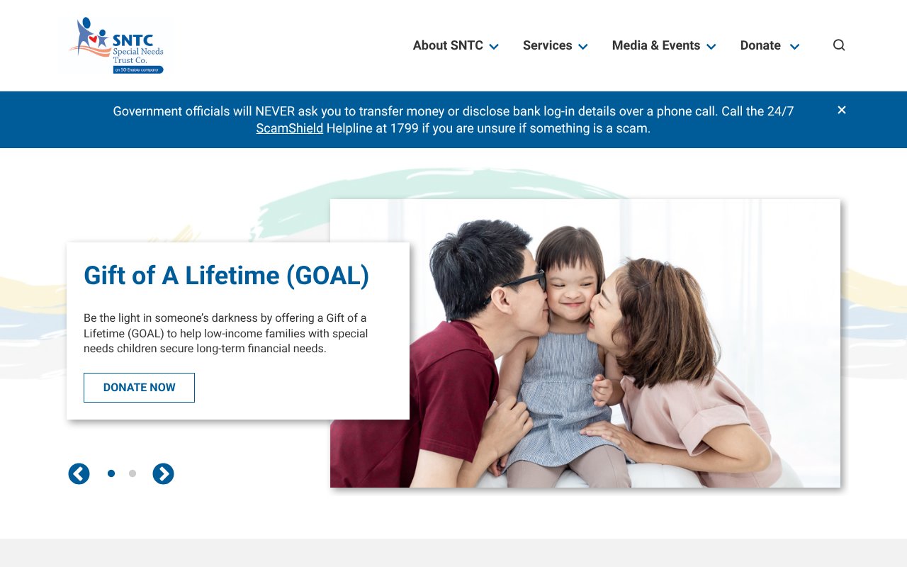Screenshot of sntc.org.sg