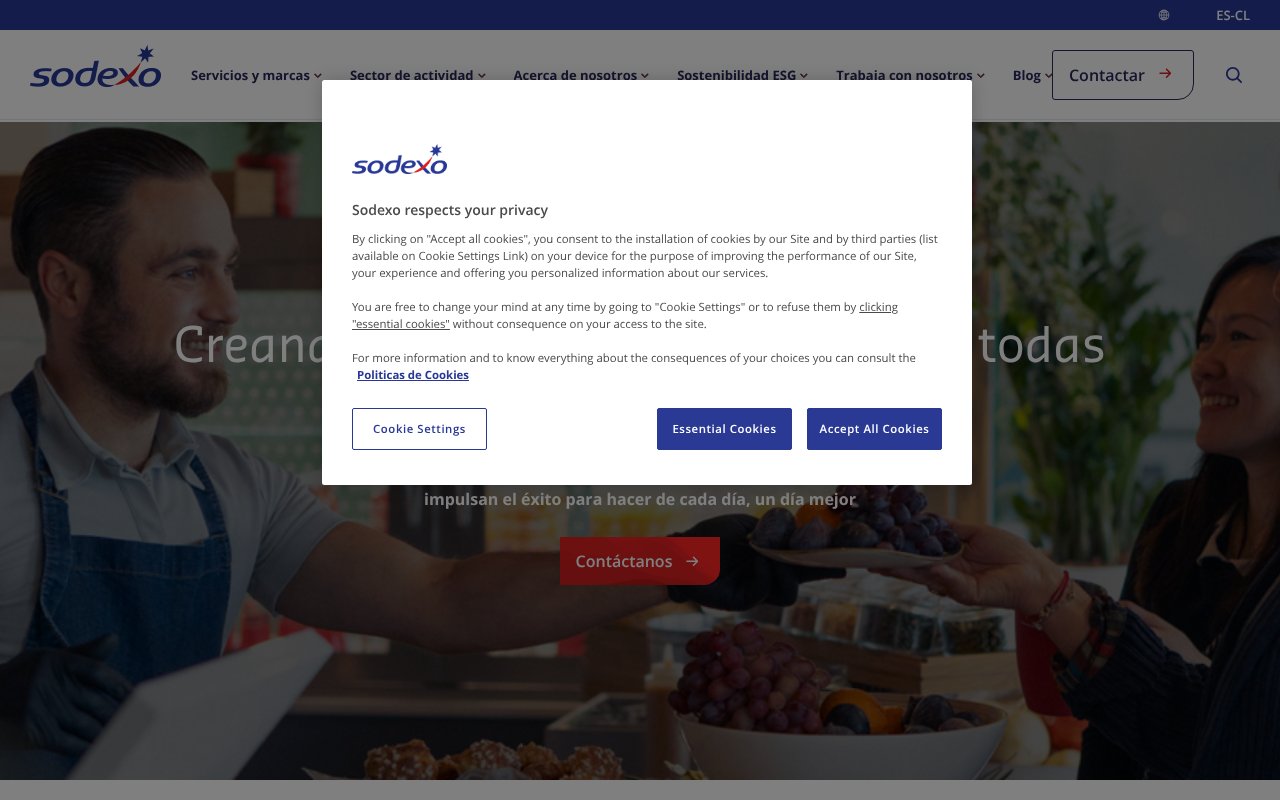Screenshot of sodexo.cl