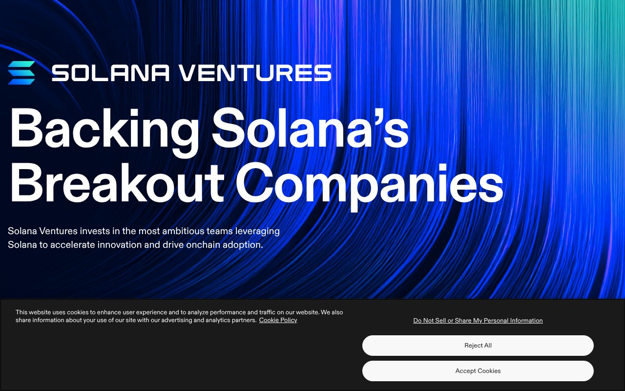 Screenshot of solana.ventures