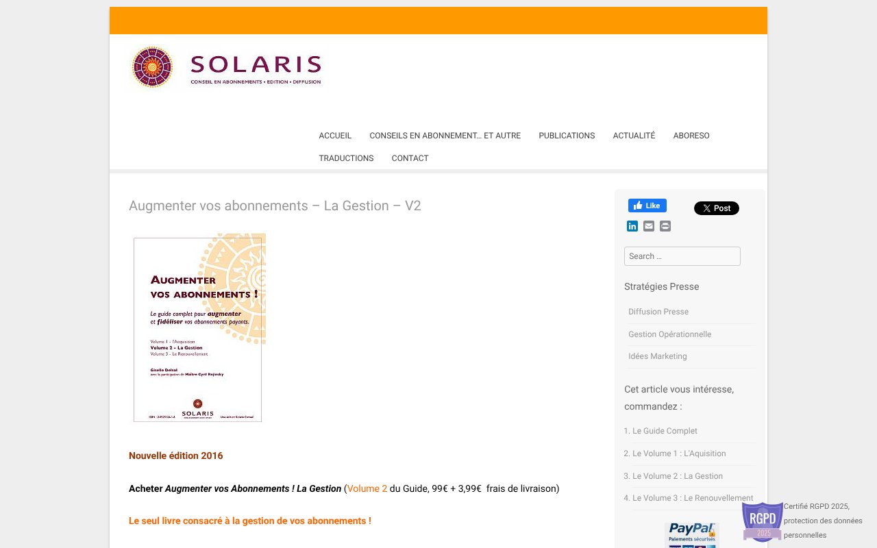 Screenshot of solarisconseil.com
