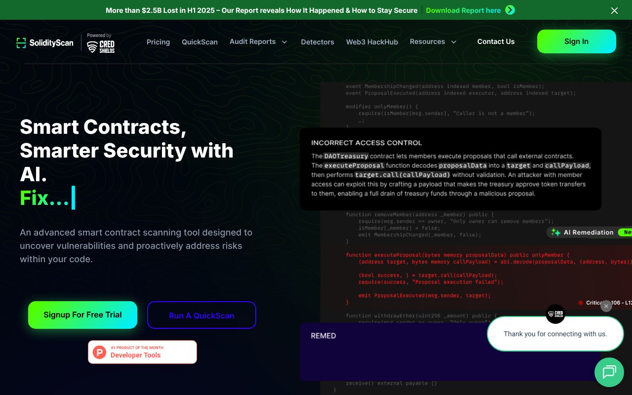 Screenshot of solidityscan.com