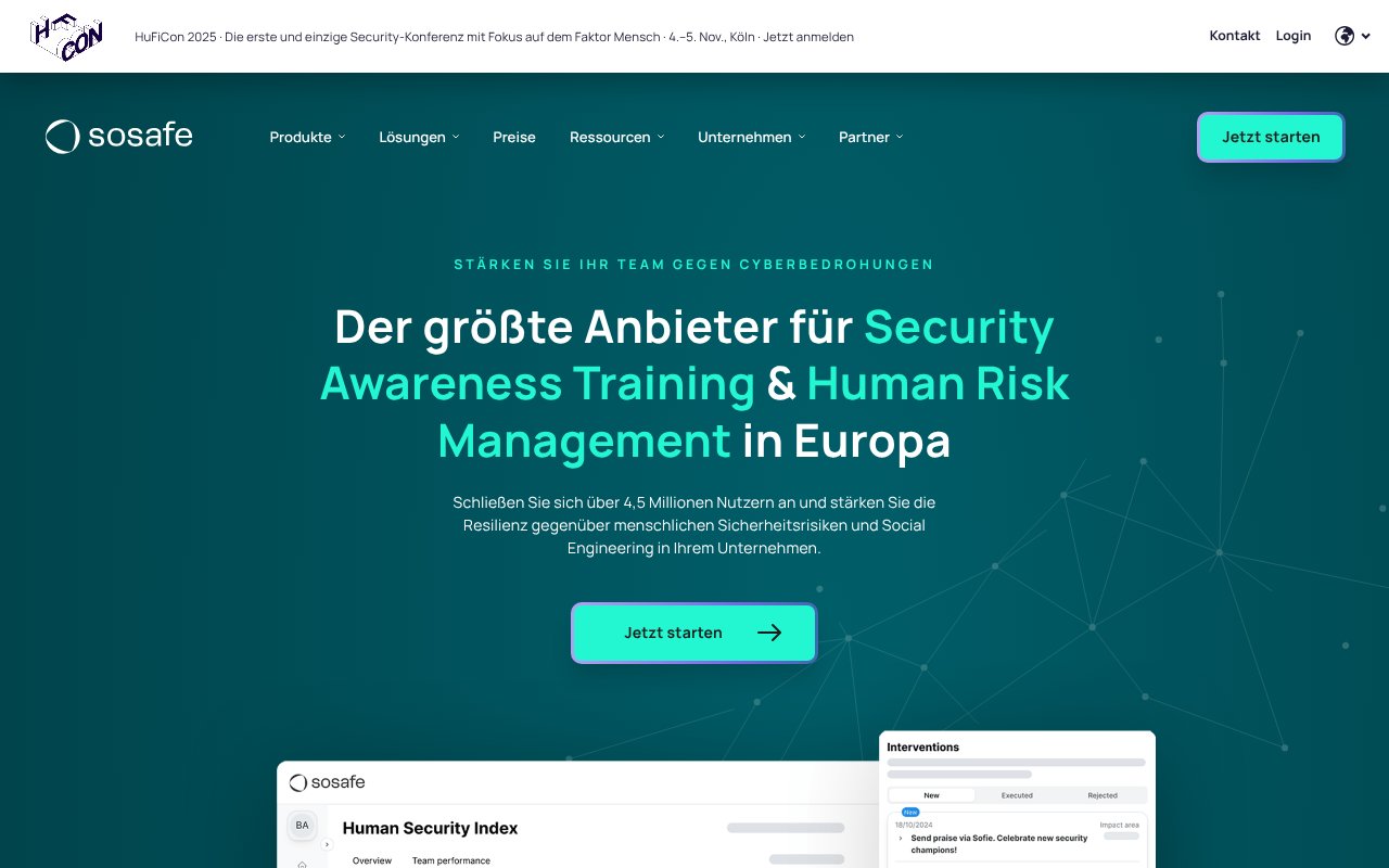 Screenshot of sosafe-awareness.com