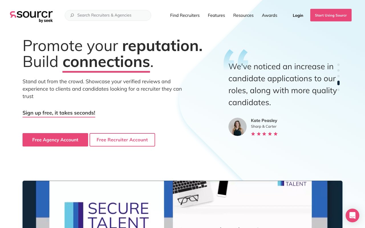Screenshot of sourcr.com