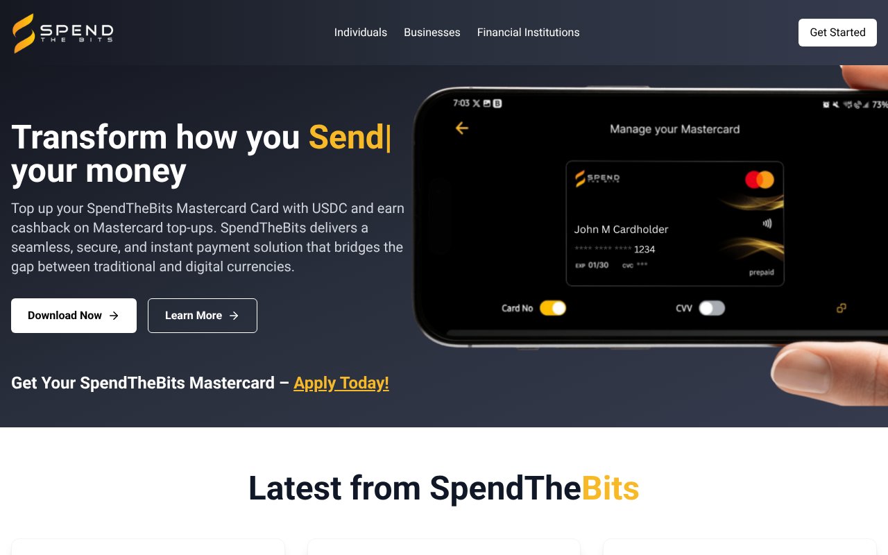 Screenshot of spendthebits.com