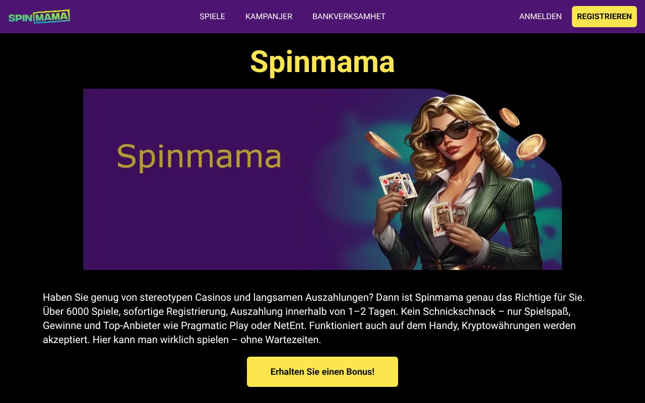 Screenshot of spinsmama.de