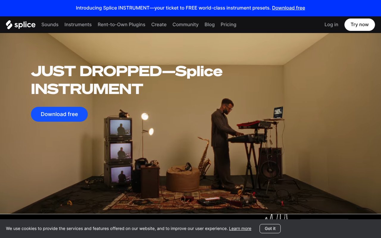 Screenshot of splice.com