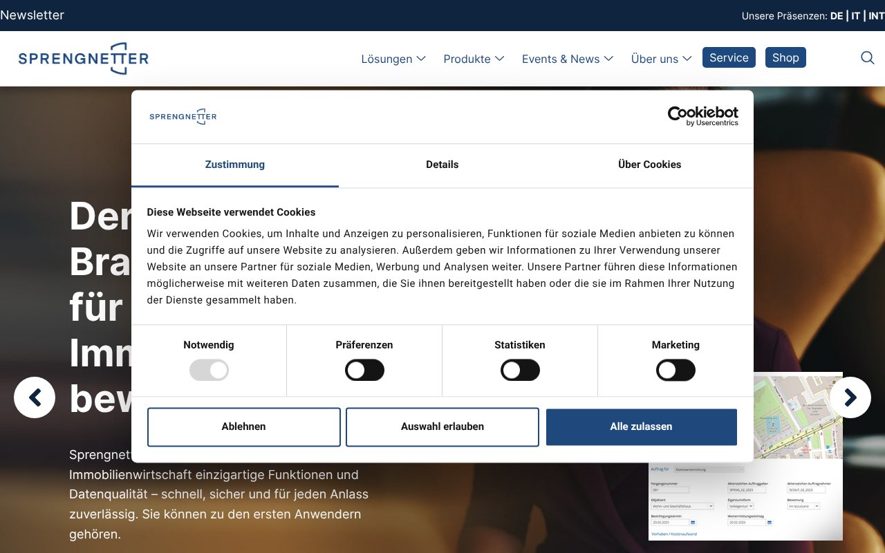 Screenshot of sprengnetter.at