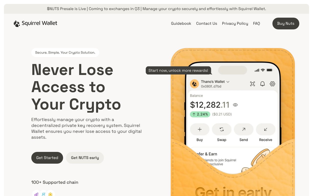 Screenshot of squirrelwallet.com