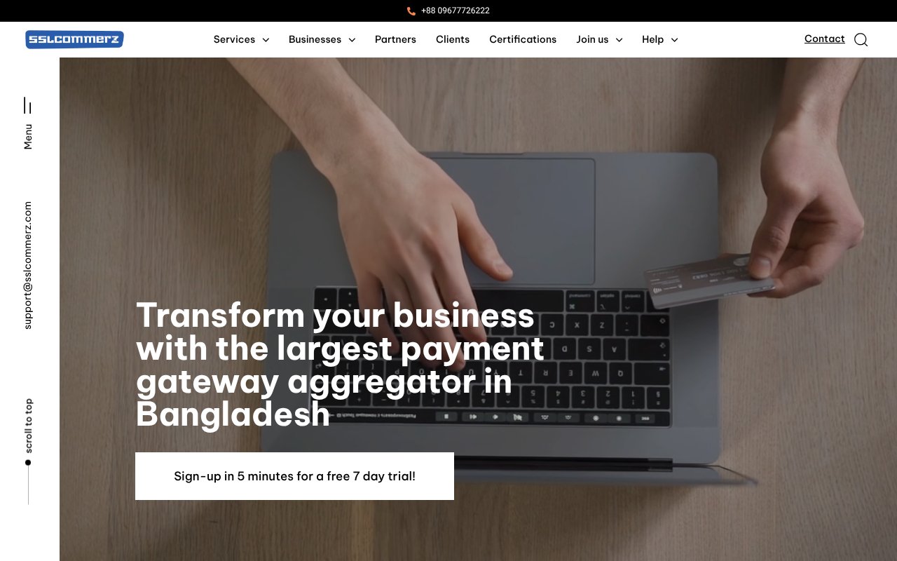 Screenshot of sslcommerz.com