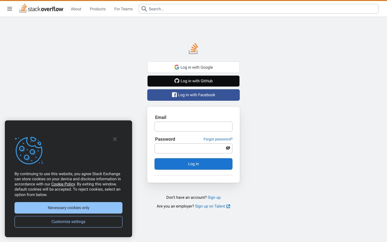 Screenshot of stackoverflow.com