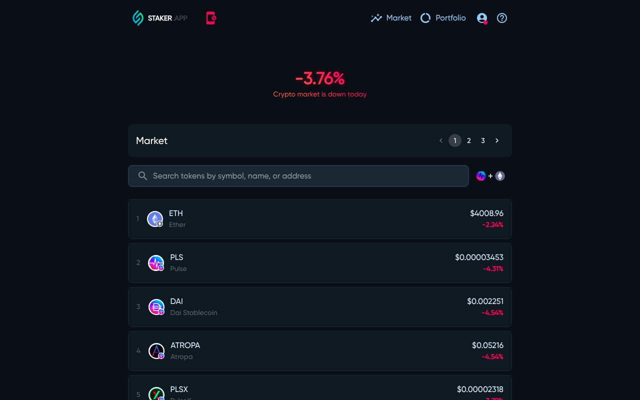 Screenshot of staker.app