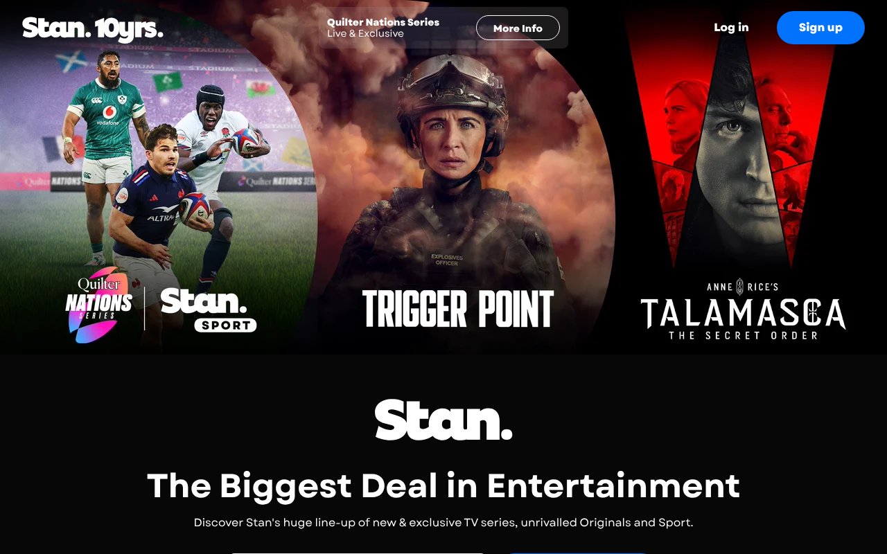Screenshot of stan.com.au