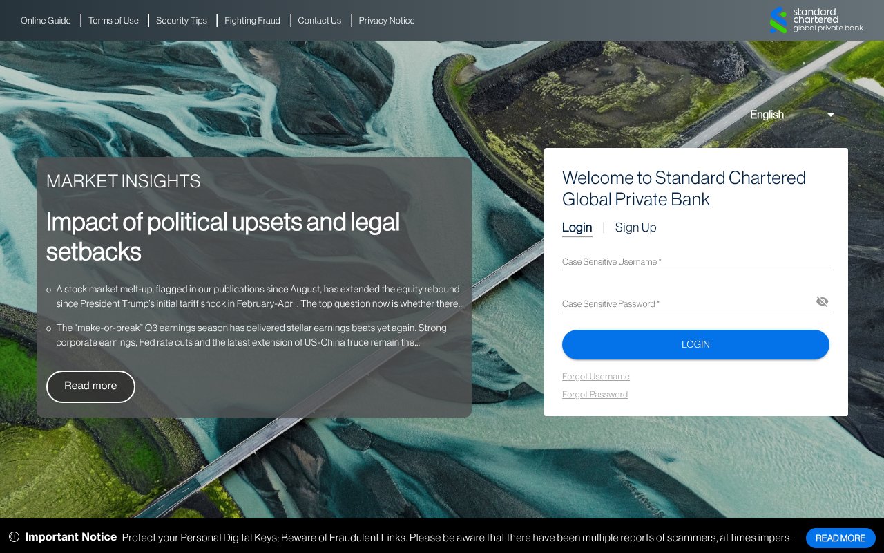 Screenshot of standardchartered.com