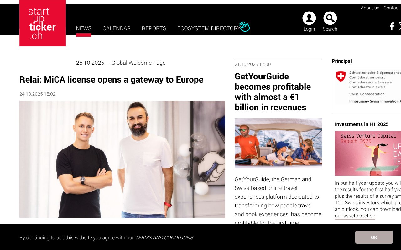 Screenshot of startupticker.ch