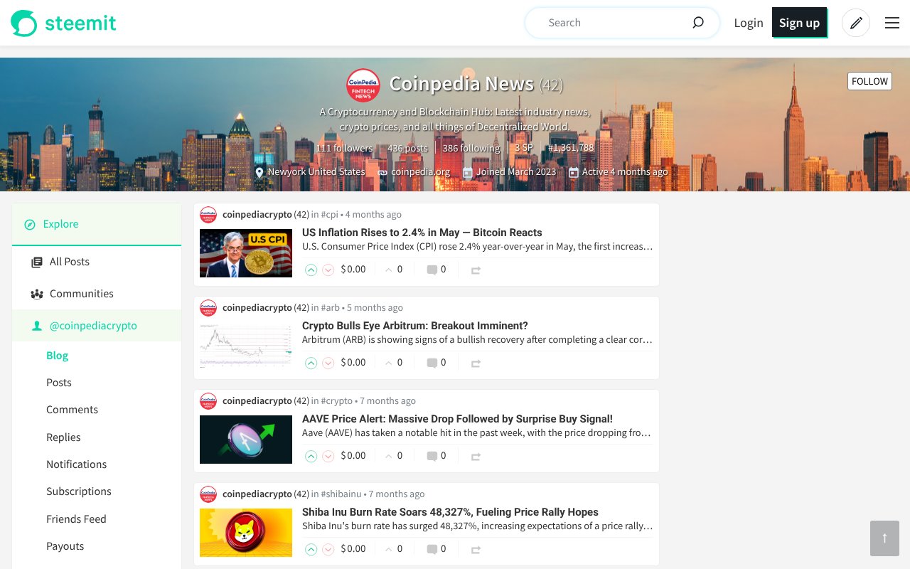 Screenshot of steemit.com